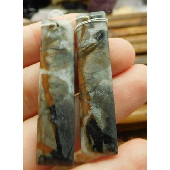Lovely Picasso Jasper Earring Beads!! - Picture 4 of 4
